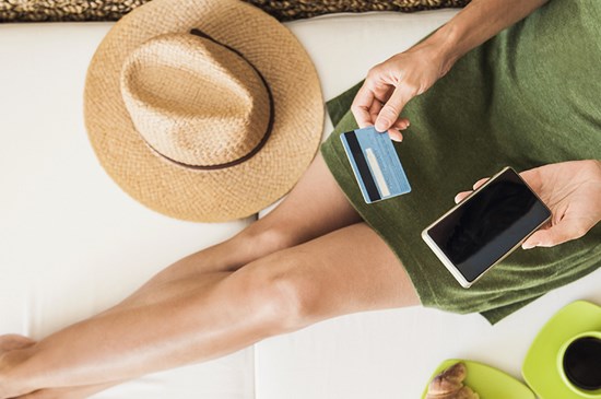 Stock image of a woman on her phone