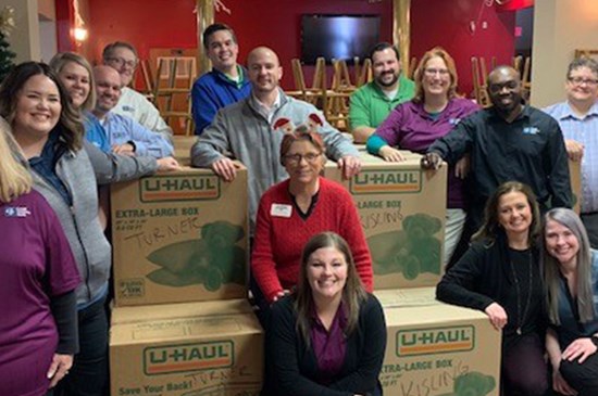 Operation Holiday Cheer volunteers at our Omaha, NE branch