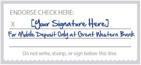 Example of how to endorse a check for use in Mobile Check Deposit