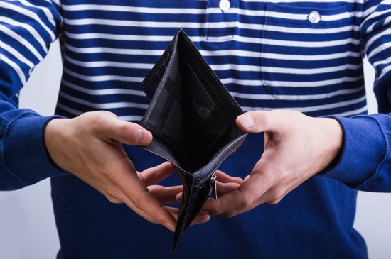 Stock image of an empty wallet