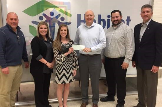 Great Western Bank presents Habitat for Humanity of Sarpy County a check