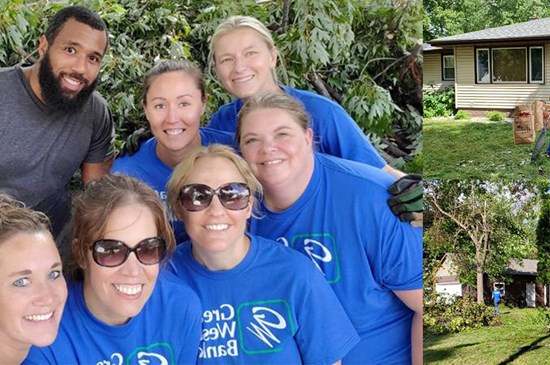 20 Great Western Bank employees collaborated with the Helpline Center in Sioux Falls to help those without physical or financial means to clean-up their properties.