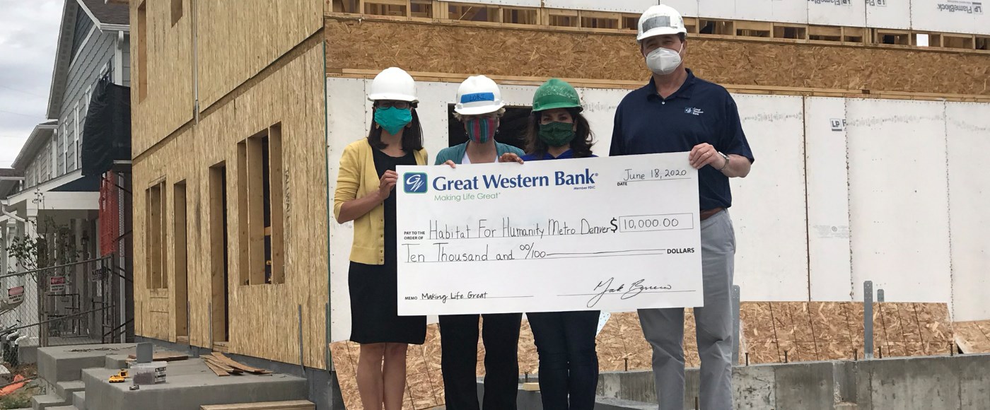 Habitat for Humanity accepts a grant from Great Western Bank